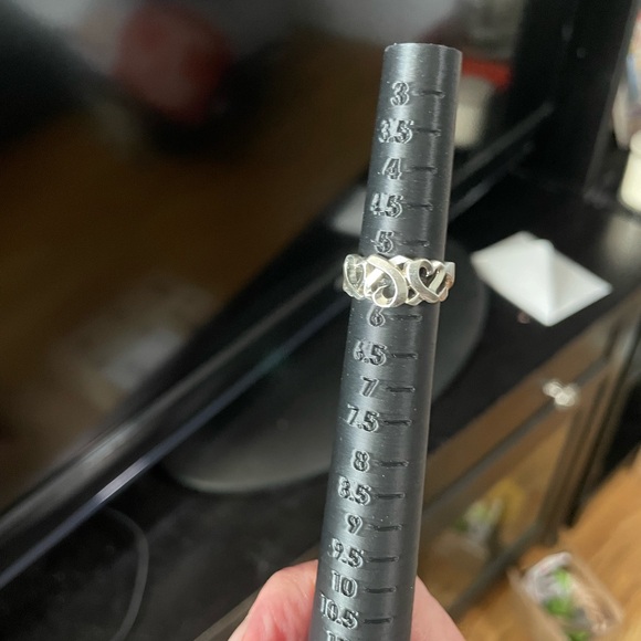 Tiffany and Co. 925 Silver Heart Pendant Necklace Paloma Picasso and 3heart ring - Picture 8 of 12